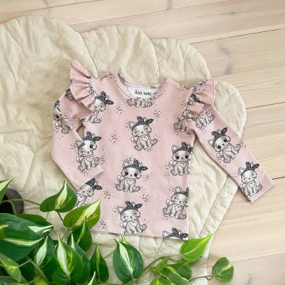 kissa paita lastenvaatteet kissa trikoo kangas